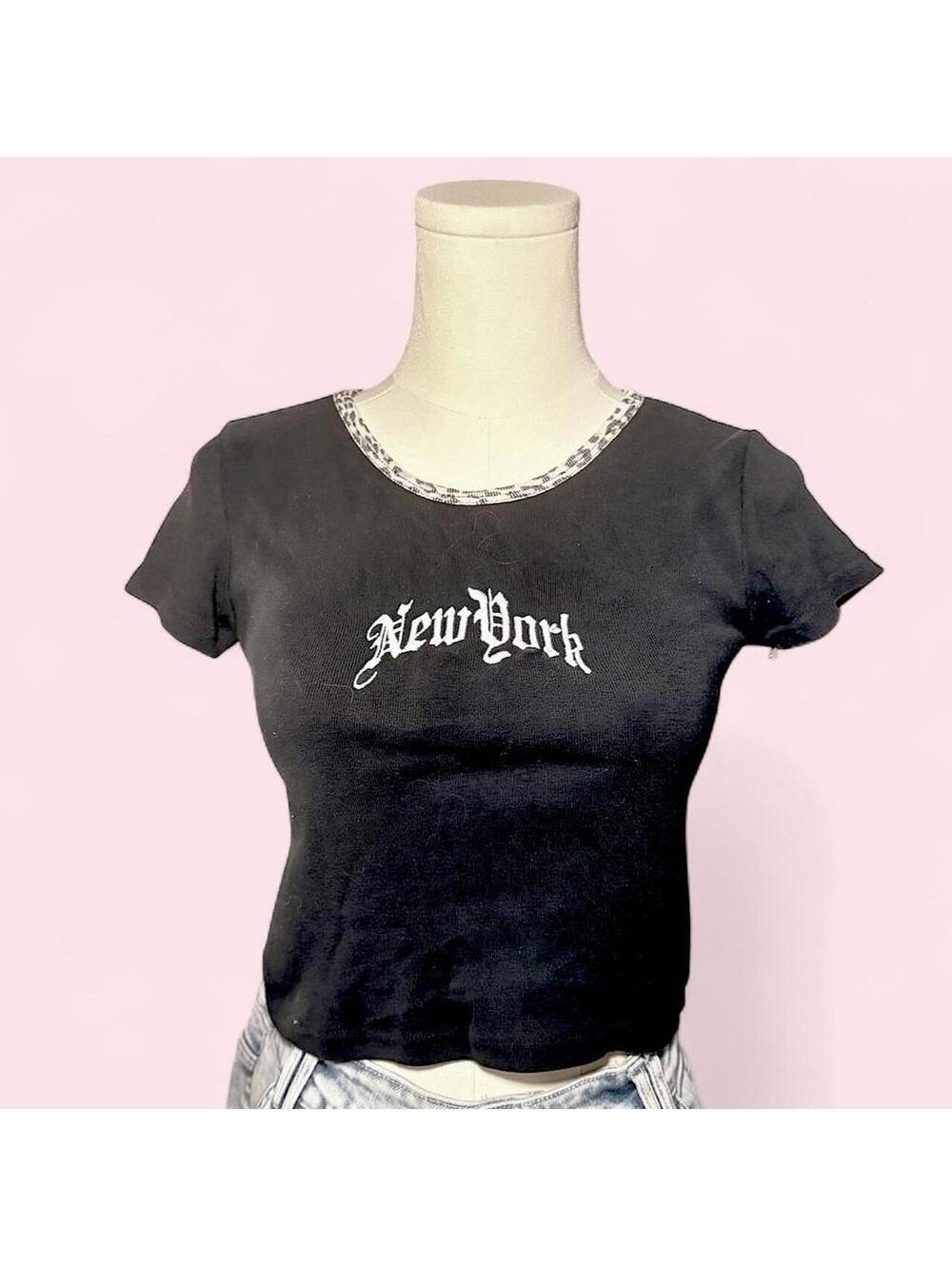Brandy Melville John Galt New York Black Baby Tee 🖤